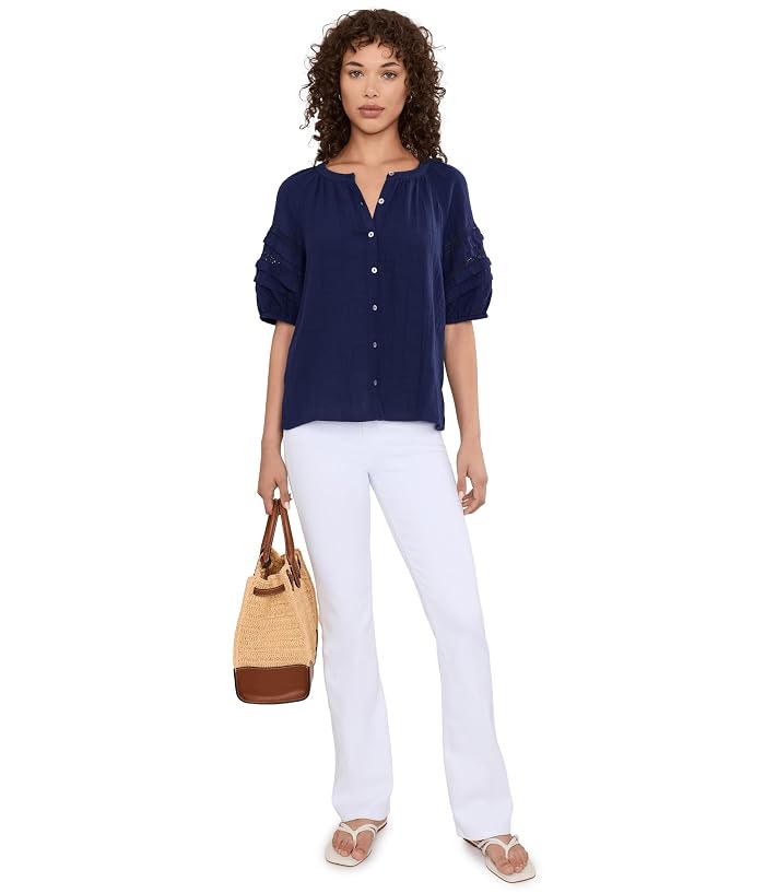 Tommy Bahama Gauze Trim Puff Sleeve Top - Image 2