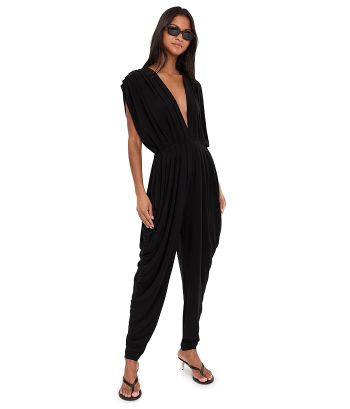 Norma Kamali Square Sleeve Waterfall Jumpsuit - Image 2