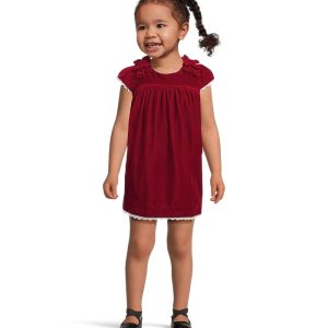 Janie and Jack Velvet Bow Dress (Infant)