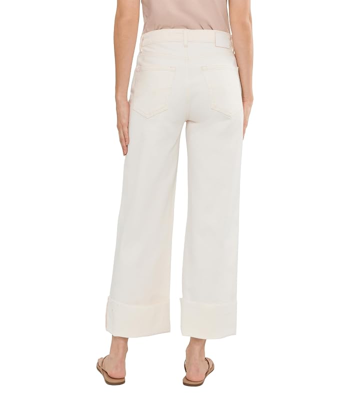 AG Jeans Saige Mid-Rise Wide Leg Crop in Powder Mended - Image 4