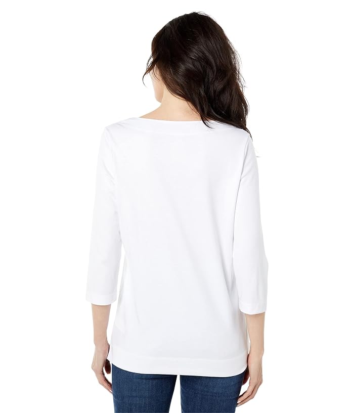 L.L.Bean Pima Tops Split-Neck Tunic 3/4 Sleeve - Image 2