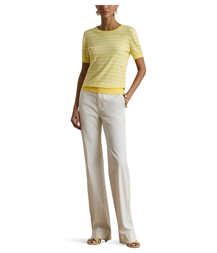 Lauren Ralph Lauren Striped Cotton Short-Sleeve Sweater - Image 2