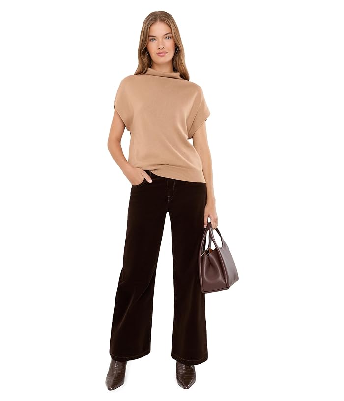 Lauren Ralph Lauren Petite Cotton-Modal Mock Neck Cap-Sleeve Sweater - Image 2