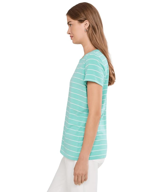 L.L.Bean Soft Stretch Supima Tee Crew Neck Striped Short Sleeve - Image 3
