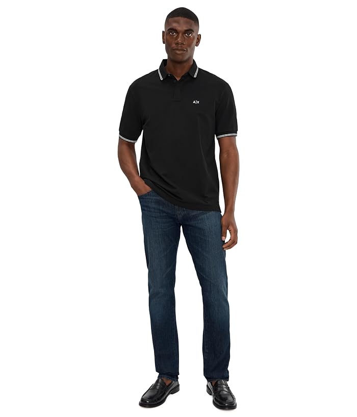 Armani Exchange Double Tipped Buttoned Up Polo Shirt - Image 2