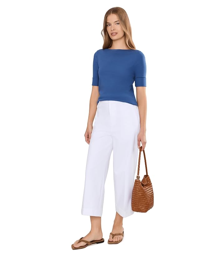 Lauren Ralph Lauren Petite Stretch Cotton Boatneck Tee - Image 2