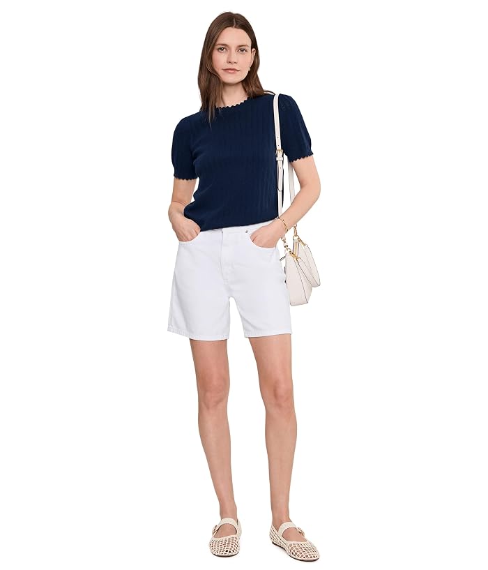 CeCe Pointelle Scallop Crew Neck Sweater - Image 2