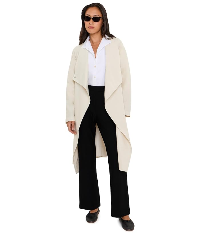 Eileen Fisher Petite Light Cotton Nylon High Drape Neck Coat - Image 2
