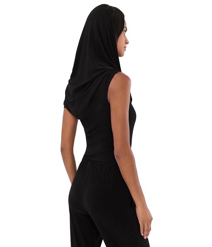 Norma Kamali Sleeveless Cowl Neck Hooded Bodysuit - Image 4