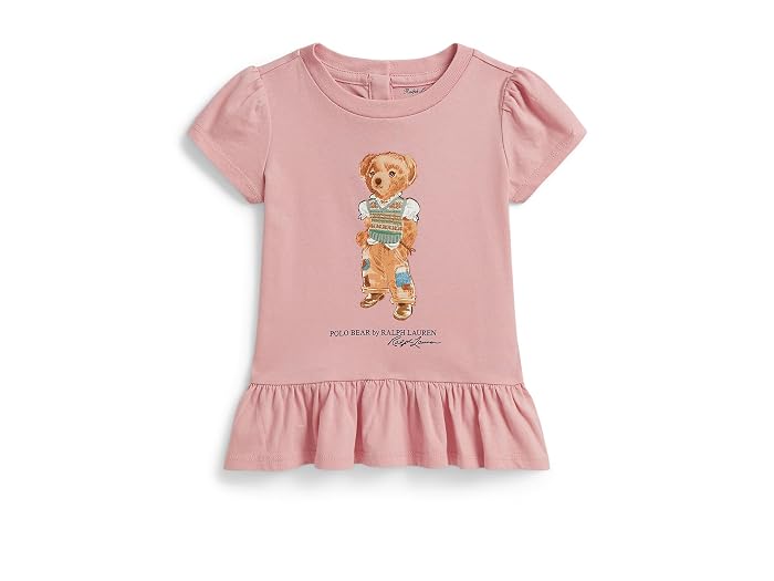 Polo Ralph Lauren Kids Polo Bear Cotton Jersey Peplum Tee (Infant) - Image 4