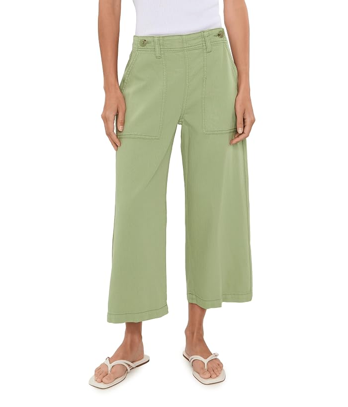 Liverpool Los Angeles Petite Mid-Rise Utility Crop Wide Leg Pants