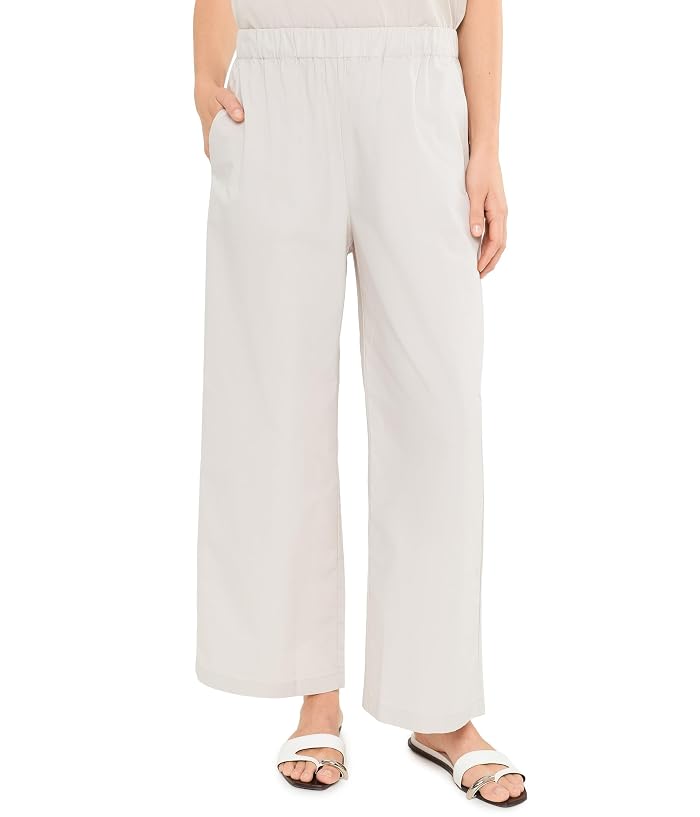 Eileen Fisher Stretch Organic Cotton Poplin Ankle Wide Pant