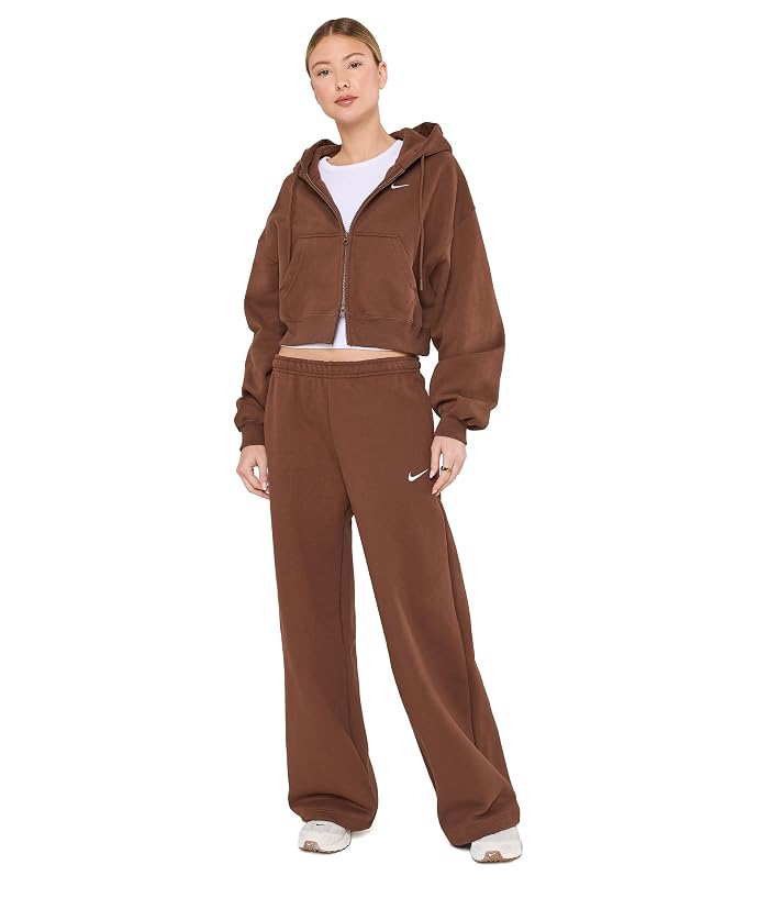 Nike Studio Fleece Medium Weight Oversized Full Zip Cropped Hoodie - Image 2