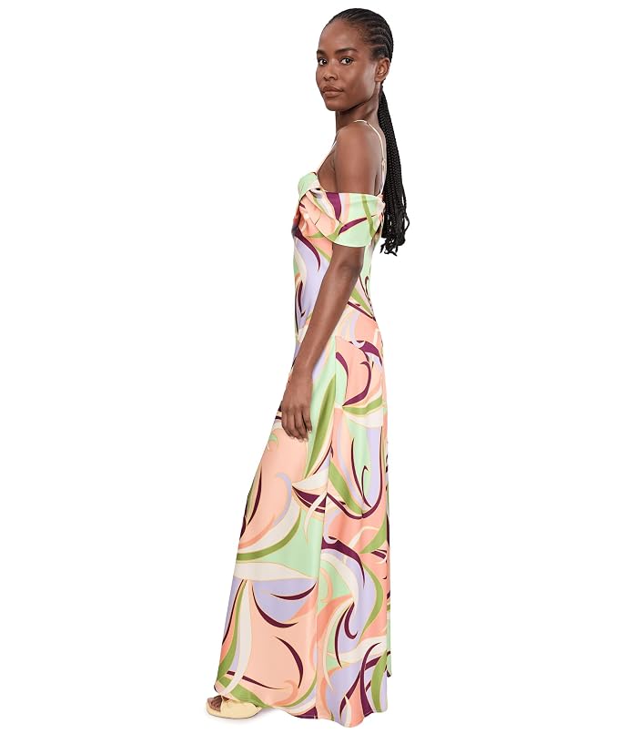 Avec Les Filles Printed Satin Bias Cut Maxi Dress - Image 3