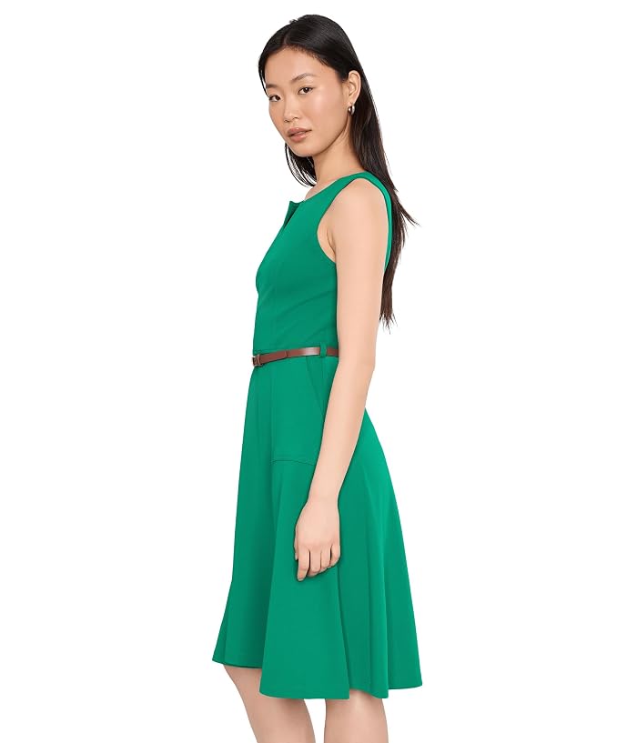Calvin Klein Sleeveless Belted Scuba Crepe Aline - Image 3