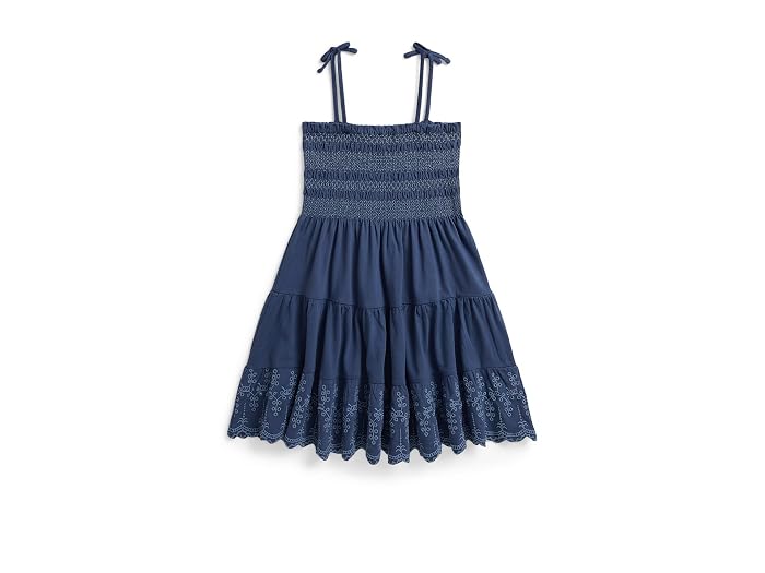 Polo Ralph Lauren Kids Smocked Eyelet Cotton Jersey Dress (Toddler/Little Kid) - Image 2