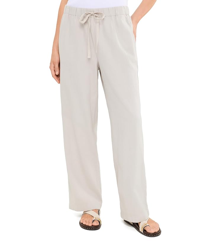 Eileen Fisher Slubby Organic Cotton Linen Straight Full Length Pant