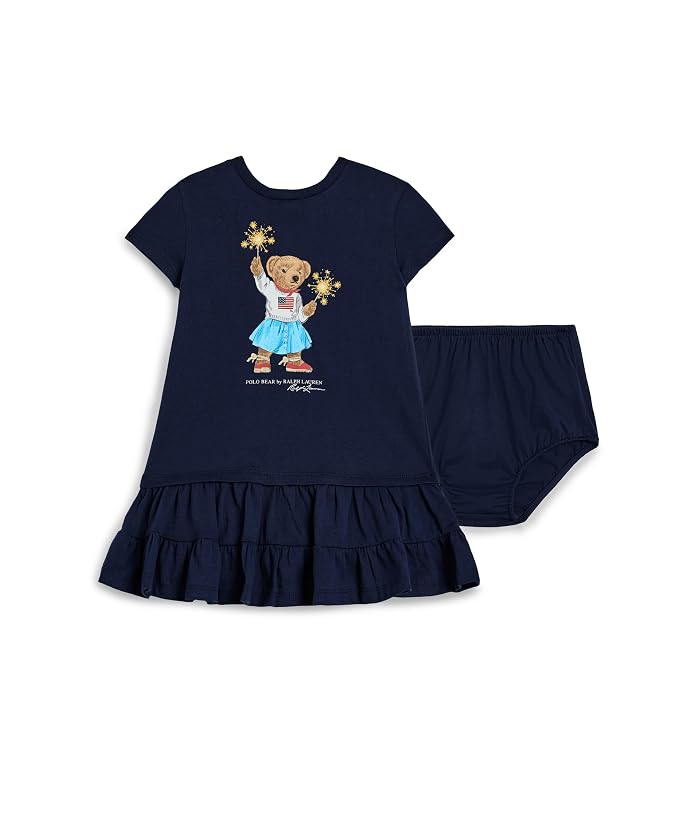 Polo Ralph Lauren Kids Polo Bear Tiered Cotton Dress & Bloomer (Infant) - Image 4