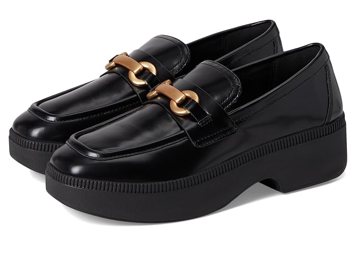 FitFlop F-Luma Chunky-Snaffle Box-Leather Demi-Wedge Loafers