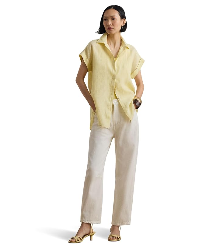 Lauren Ralph Lauren Relaxed Fit Striped Short Sleeve Shirt - Image 4