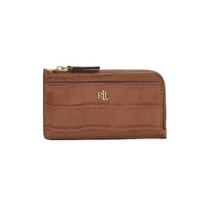 Lauren Ralph Lauren Croc-Embossed Leather L-Zip Card Case