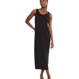 Eileen Fisher Stretch Jersey Knit Scoop Neck Full Length Dress