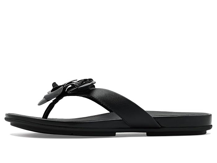 FitFlop Gracie Flower Leather Flip-flops - Image 4