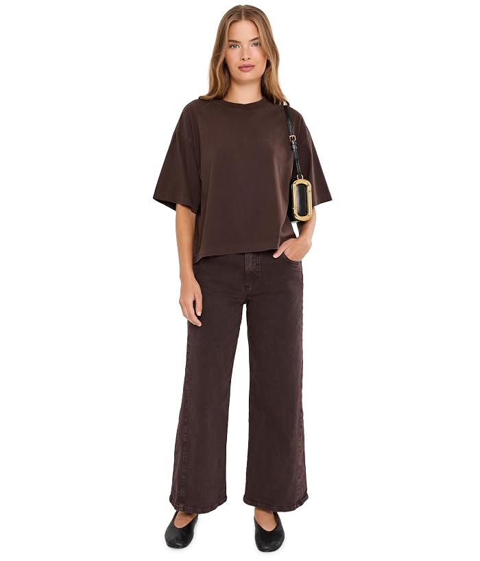 KUT from the Kloth Petite Meg High-Rise Wide Leg Side Panel in Chocolate - Image 2