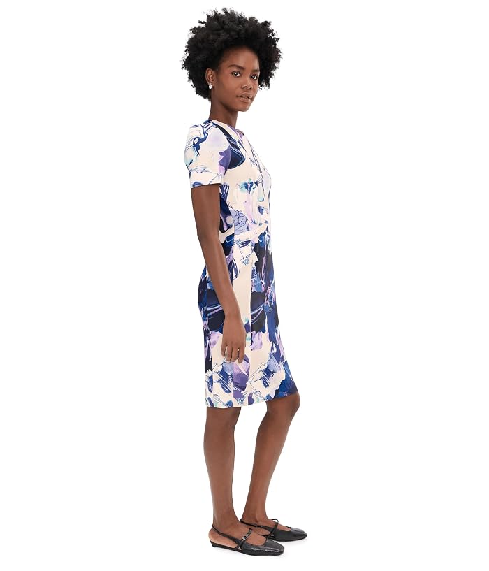 Calvin Klein Short Sleeve Floral Scuba Sheath - Image 3