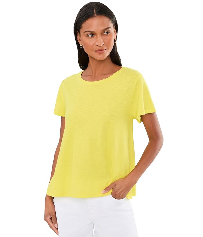 Eileen Fisher Organic Cotton Slubby Jersey Crew Neck Top