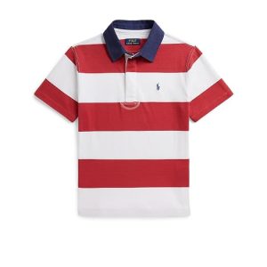 Polo Ralph Lauren Kids Striped Cotton Short-Sleeve Rugby Shirt (Big Kid)
