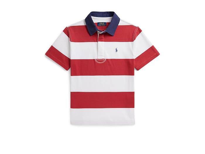 Polo Ralph Lauren Kids Striped Cotton Short-Sleeve Rugby Shirt (Big Kid) - Image 3