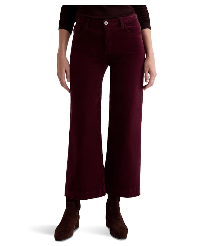 AG Jeans Saige Mid Rise Wide Leg Crop In Winery