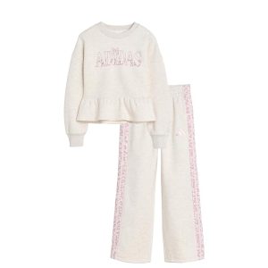 adidas Kids Heather Peplum Waist Pullover Pant Set (toddler/Little Kid)
