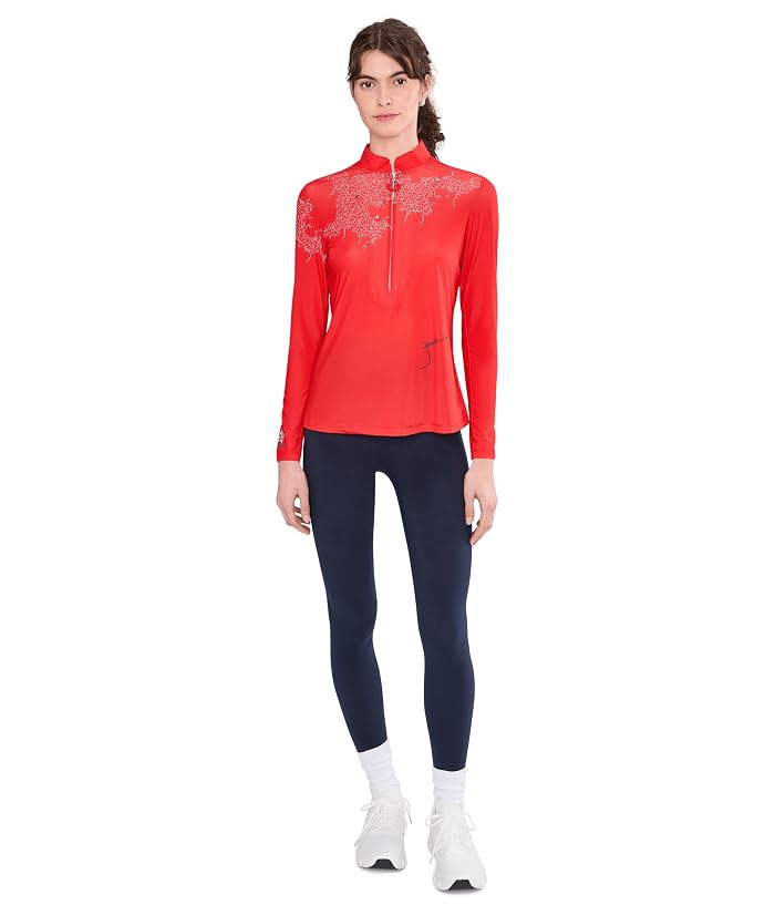 Jamie Sadock Sunsense Mesh Mock Neck 1/4 Zip Long Sleeve Top - Image 2