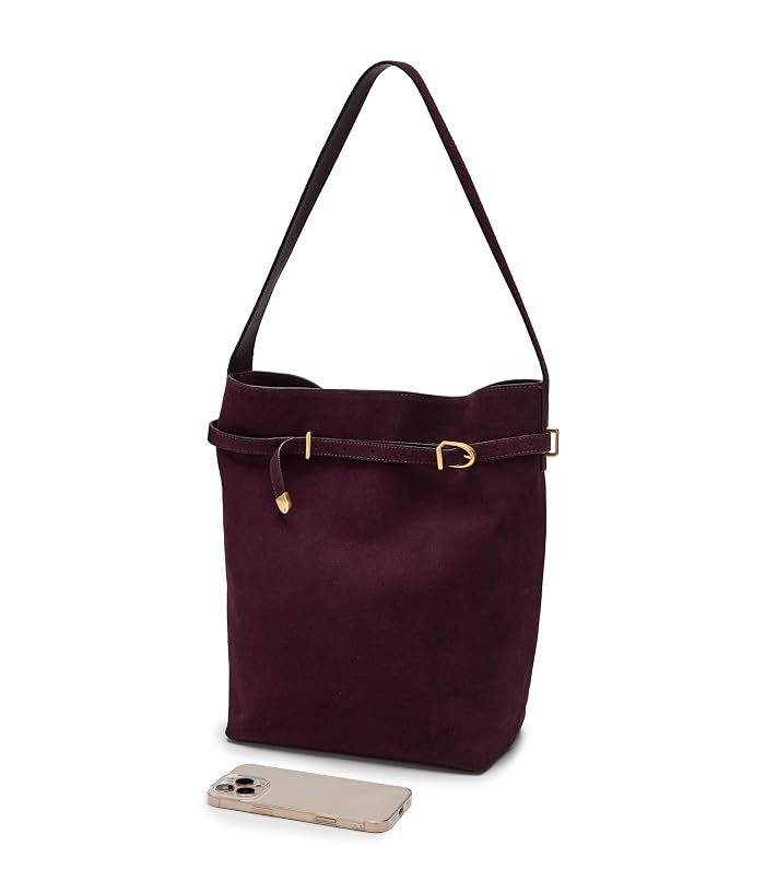 Madewell The Essential Belted Bucket Tote in Suede - Image 3