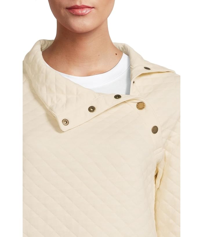 L.L.Bean Quilted Sweatshirt Pullover Snap Neck - Image 4