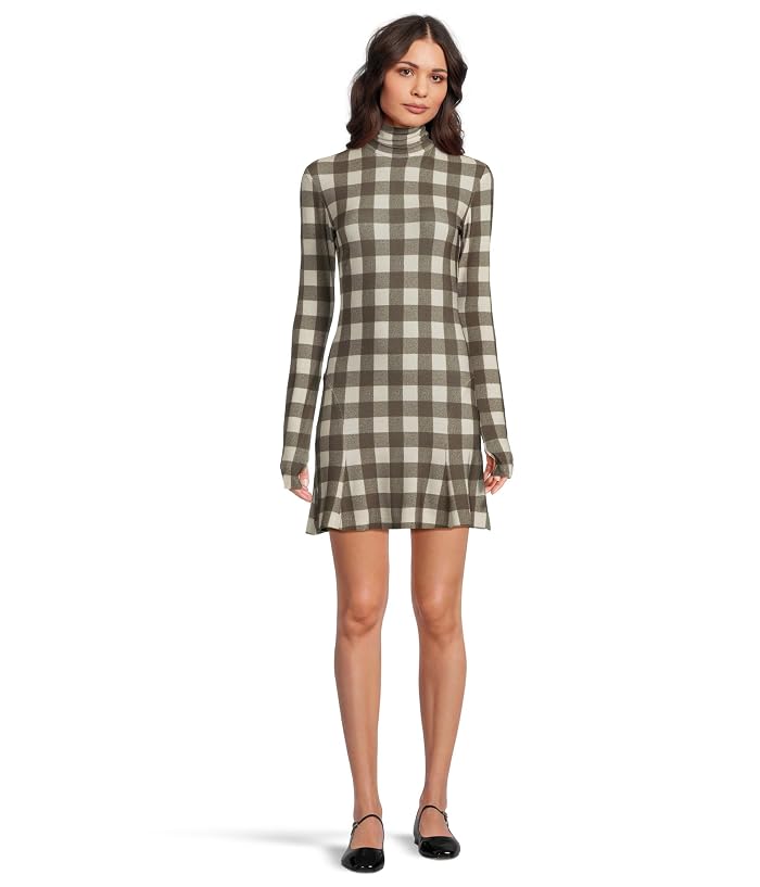 Norma Kamali Long Sleeve Turtle Fishtail Mini Dress