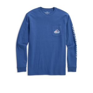Vineyard Vines Long Sleeve Pond Hockey Whale Pocket Tee