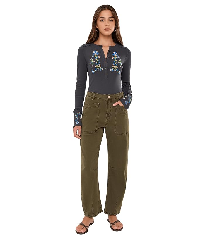 Free People Fleur Embroidered Cuff Henley - Image 2