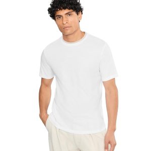 Vince Loose Knit Double Collar Short Sleeve Crew