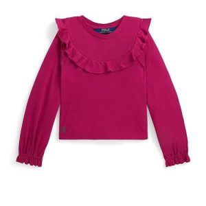 Polo Ralph Lauren Kids Ruffled Cotton-Modal Top (Toddler/Little Kid)