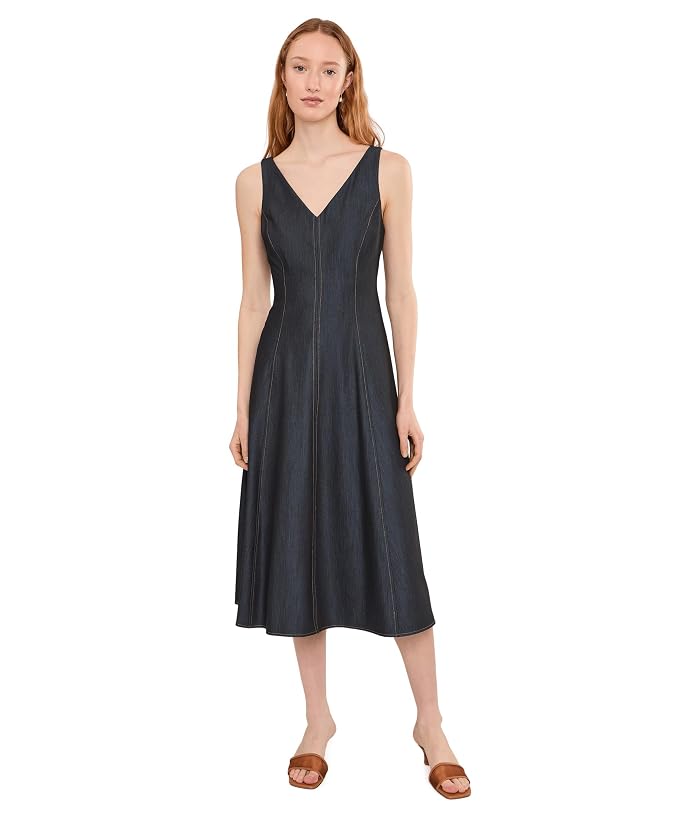 Calvin Klein Denim V-Neck Sleeveless A-Line