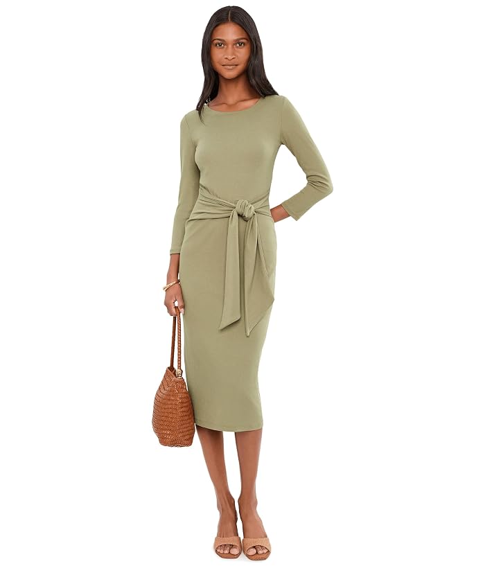 Lauren Ralph Lauren Tie-Front Cotton-Blend Crewneck Dress - Image 2