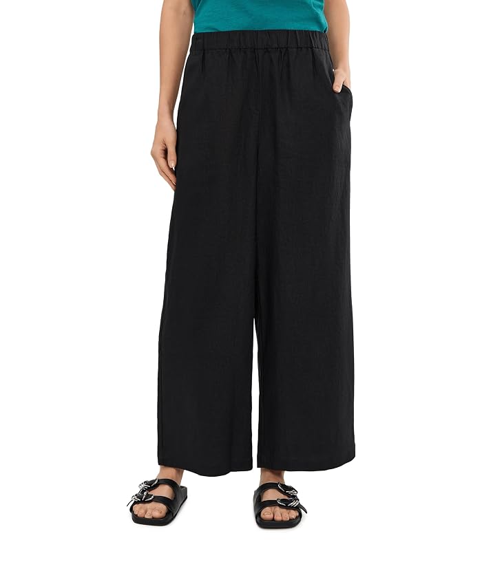Eileen Fisher Organic Linen Ankle Wide Pants
