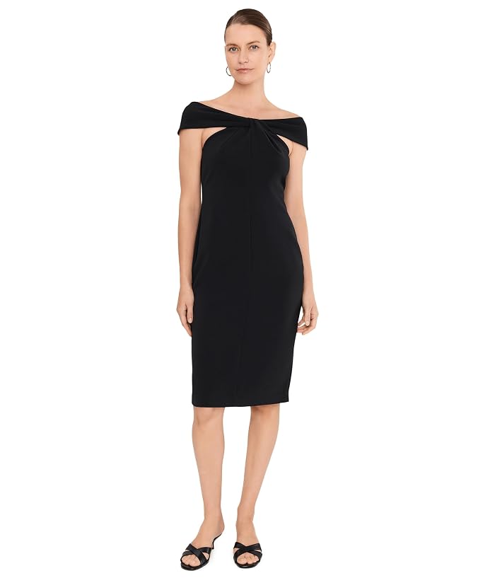 Lauren Ralph Lauren Twist-Front Crepe Cocktail Dress