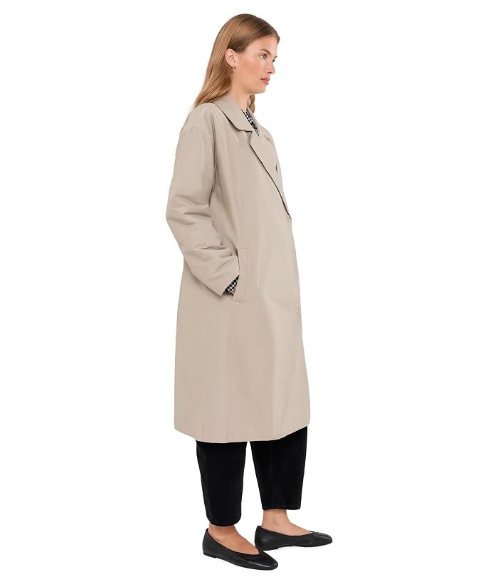 Eileen Fisher Petite Light Cotton Nylon Padded Trench Coat - Image 3
