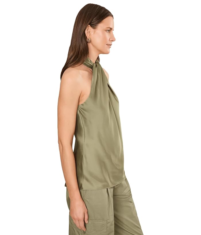 Lauren Ralph Lauren Twist-Front Charmeuse Halter Blouse - Image 3