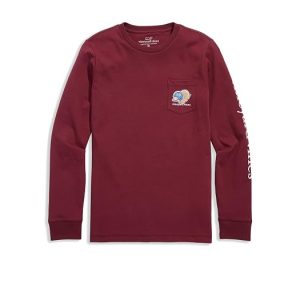 Vineyard Vines Kids Football Turkey Whale Long Sleeve Pocket Tee (Little Kid/Big Kid)