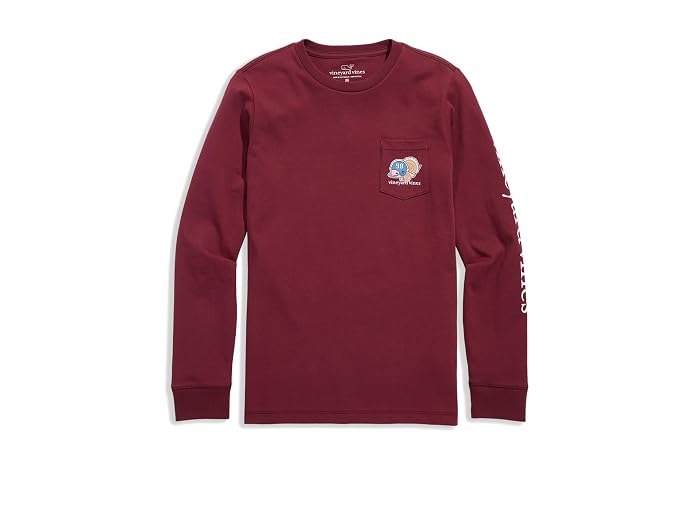 Vineyard Vines Kids Football Turkey Whale Long Sleeve Pocket Tee (Little Kid/Big Kid) - Image 3